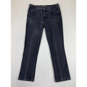 Levis 505 Jeans Womens 10 Gray Dark Wash Straight Leg Mid Rise Regular Fit Denim